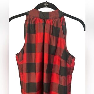 Talbots sleeveless blouse size 6p. Ties with bow at back.  Buffalo checked.